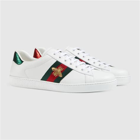 gucci embroidered ace sneakers|Gucci ace embellished leather sneakers.